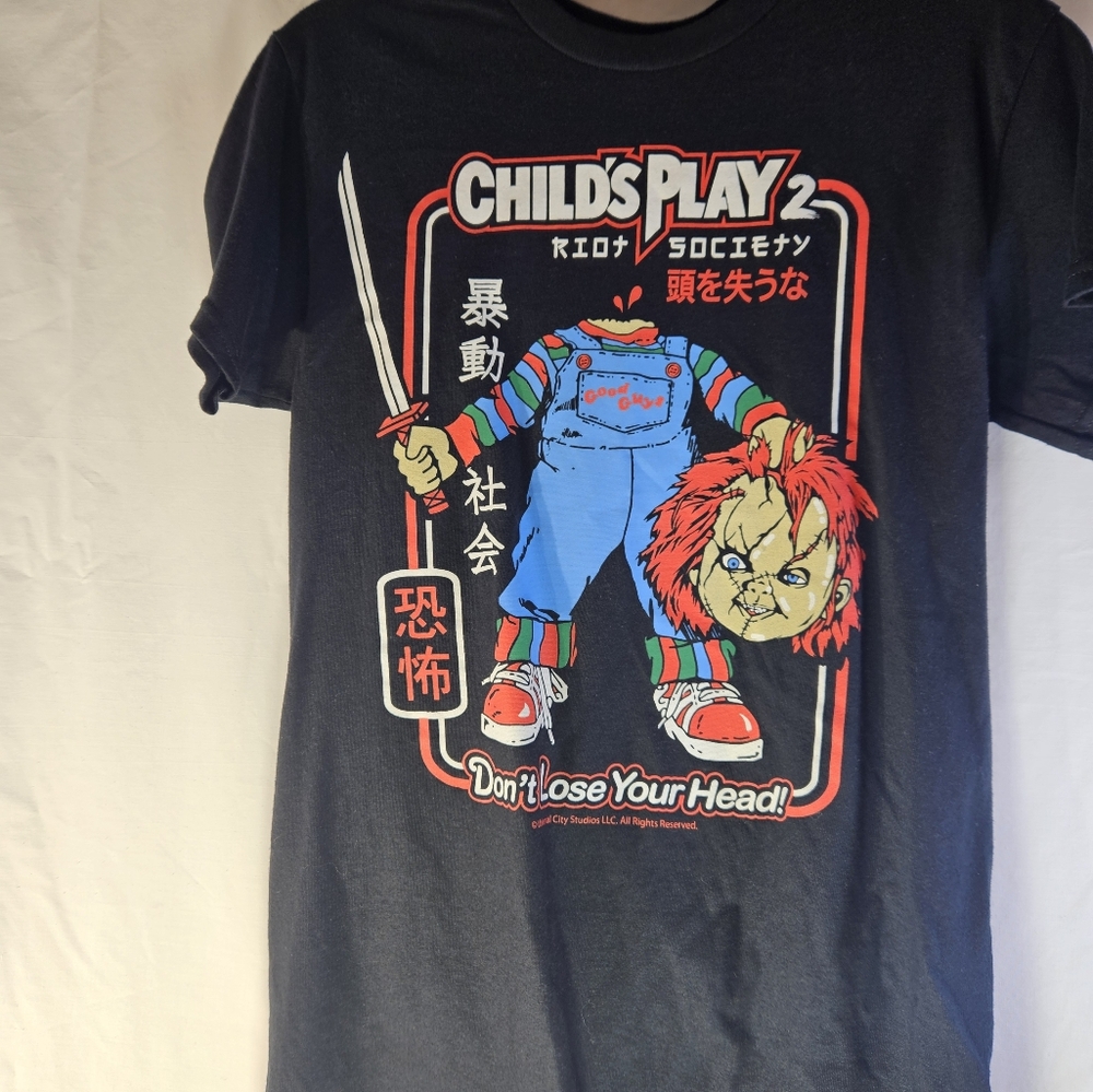 Riot Society Black Graphic Tee "Child Play 2 Chucky " Size Small - Picture 7 of 9